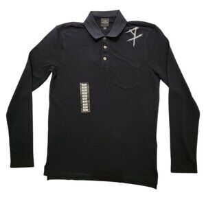 Armani Exchange Men's Long Sleeve Polo Mesh Casual Shirt A|X Logo
